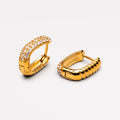 Bruce & Co Glacier – Clear Zircon Oval Huggie Earrings