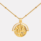 Athena Coin Pendant Necklace, Steel — Goddess