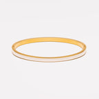 Bruce & Co Halo – White Enamel Oval Bangle, Steel