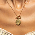 Bruce & Co Helios – Sun Coin Toggle Necklace, 15 mm