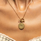 Bruce & Co Helios – Sun Coin Toggle Necklace, 15 mm