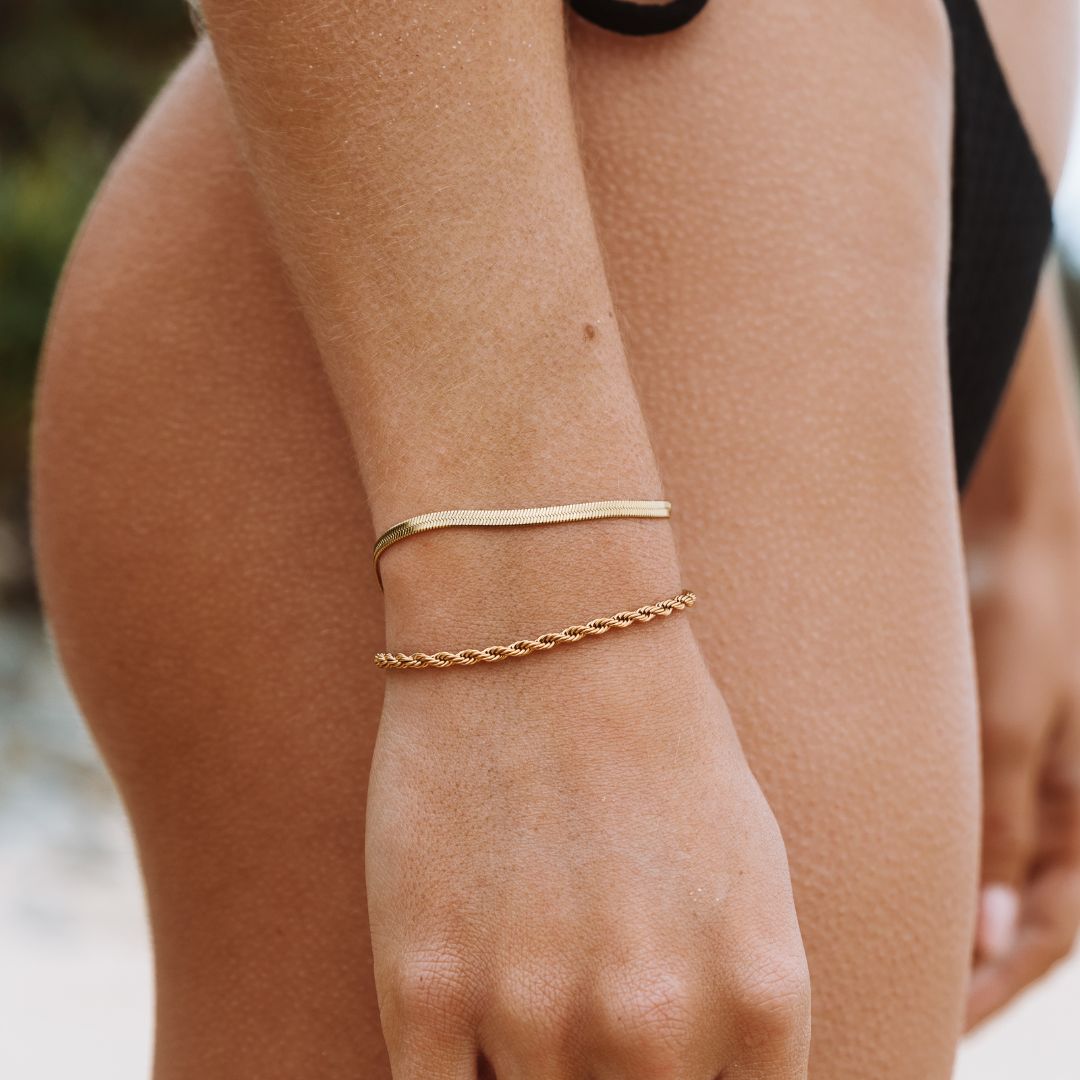 Bruce & Co Kauai – Herringbone Bracelet, 4 mm × 16 cm