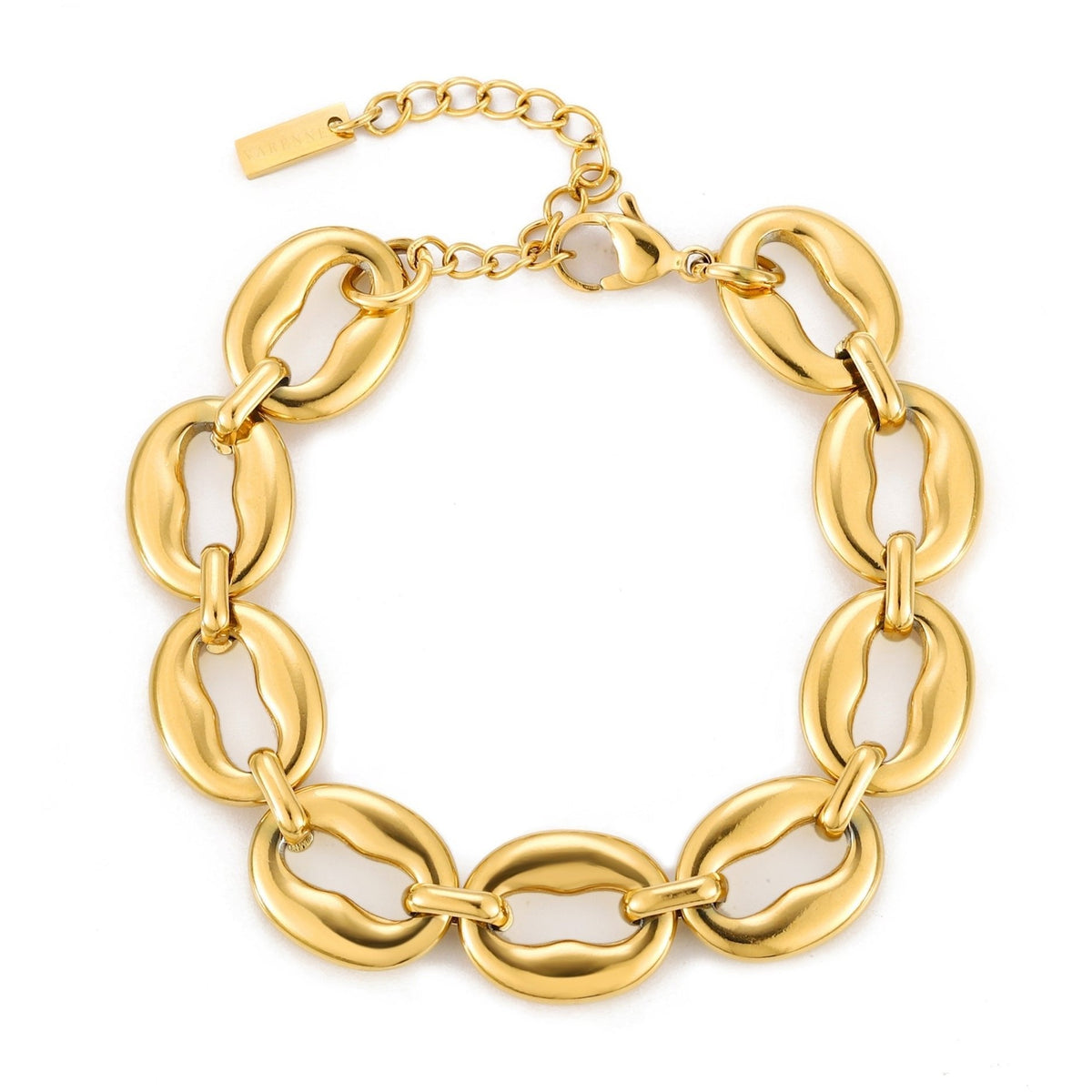 Bruce & Co Ibiza – Oval Link Chain Bracelet, Gold PVD Steel