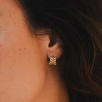Bruce & Co Laurel Leaf Zircon Huggie Hoop Earrings