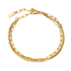 Bruce & Co Triple Layered Chain Bracelet, Stainless Steel