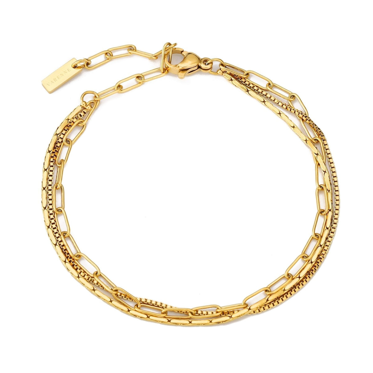 Bruce & Co Triple Layered Chain Bracelet, Stainless Steel