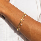 Bruce & Co Santorini – Herringbone and Pearl Layered Bracelet