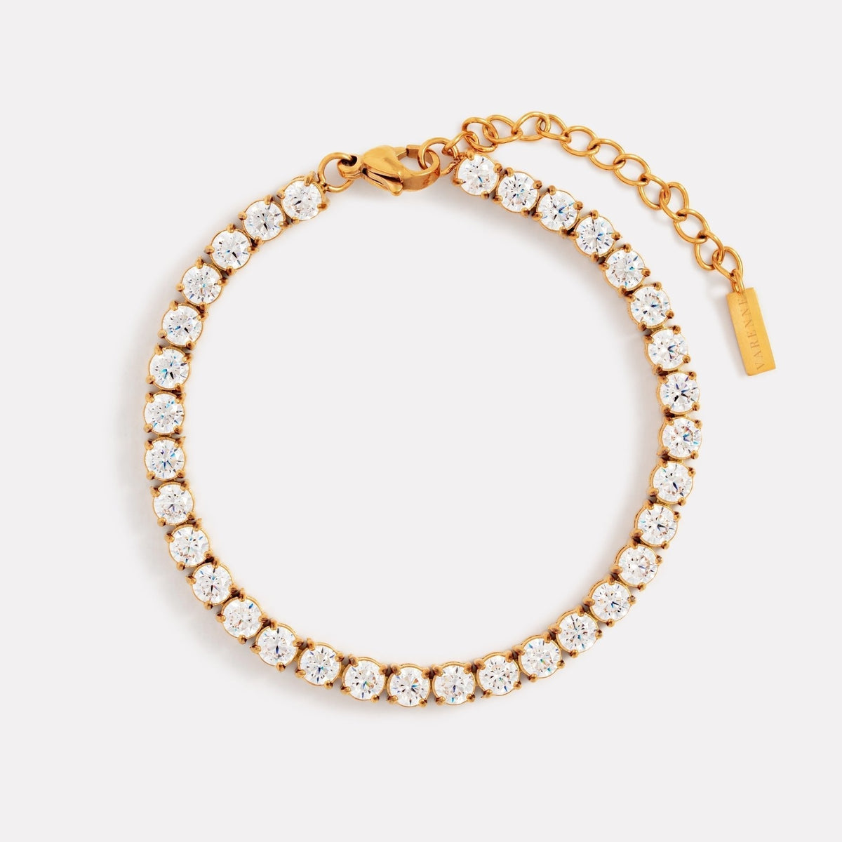 Zircon Tennis Bracelet, 4.1 mm Stones, Steel
