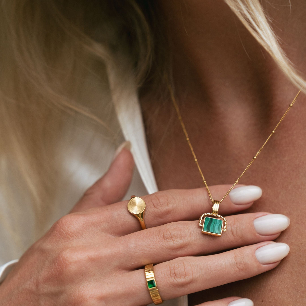 Bruce & Co Green Malachite Pendant Necklace, 45 cm