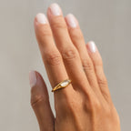 Bruce & Co Oval Moonstone Ring, Stainless Steel