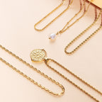 Bruce & Co Sun Coin Rope Chain Necklace, 21 mm