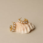 Bruce & Co Mother-of-Pearl Half-Hoop Earrings, 18 mm