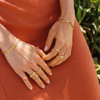 Bruce & Co Opal Row Band Ring, Stainless Steel