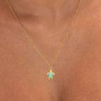 Bruce & Co Simulated Opal Turtle Necklace, 45 cm