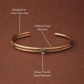 Bruce & Co Green Zircon Open Cuff Bracelet, Steel