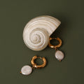 Bruce & Co Chunky Freshwater Pearl Hoop Earrings, 18 mm
