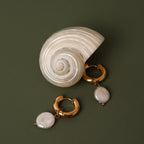 Bruce & Co Chunky Freshwater Pearl Hoop Earrings, 18 mm