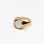 Bruce & Co Round Mother-of-Pearl Signet Ring