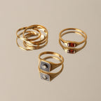 Bruce & Co Sundrop – Red Zircon Rectangular Ring, Steel