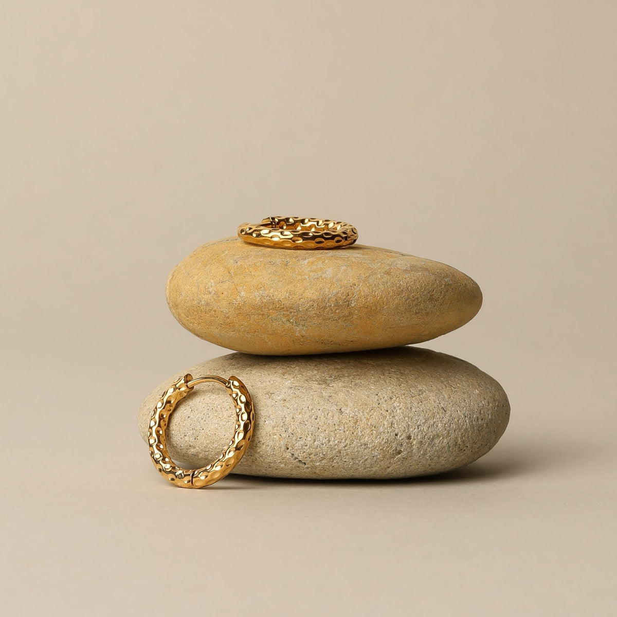 Bruce & Co Hammered Hoop Earrings, 17 mm