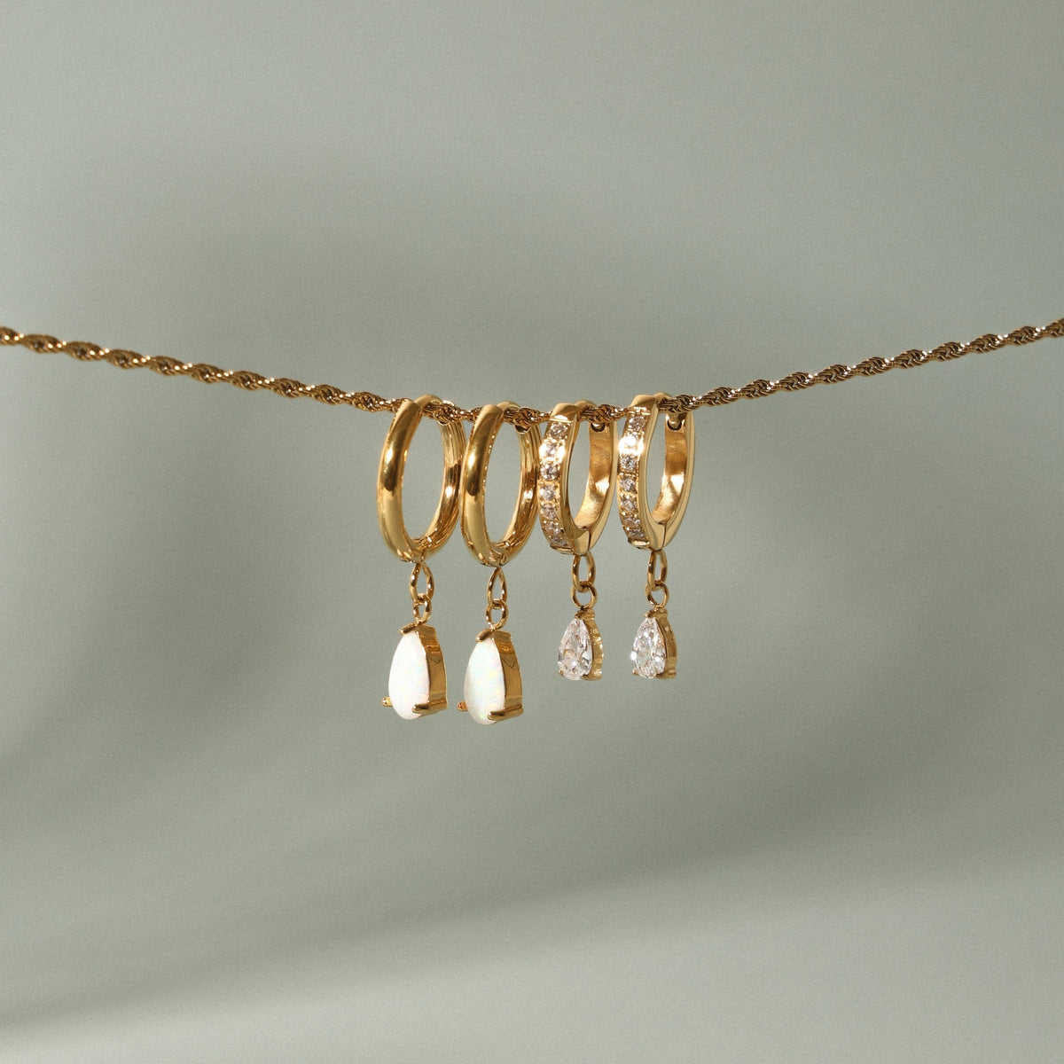 Bruce & Co Spark – Zircon Teardrop Huggie Earrings