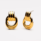Bruce & Co Louvres – Sculptural Double Oval Drop Earrings