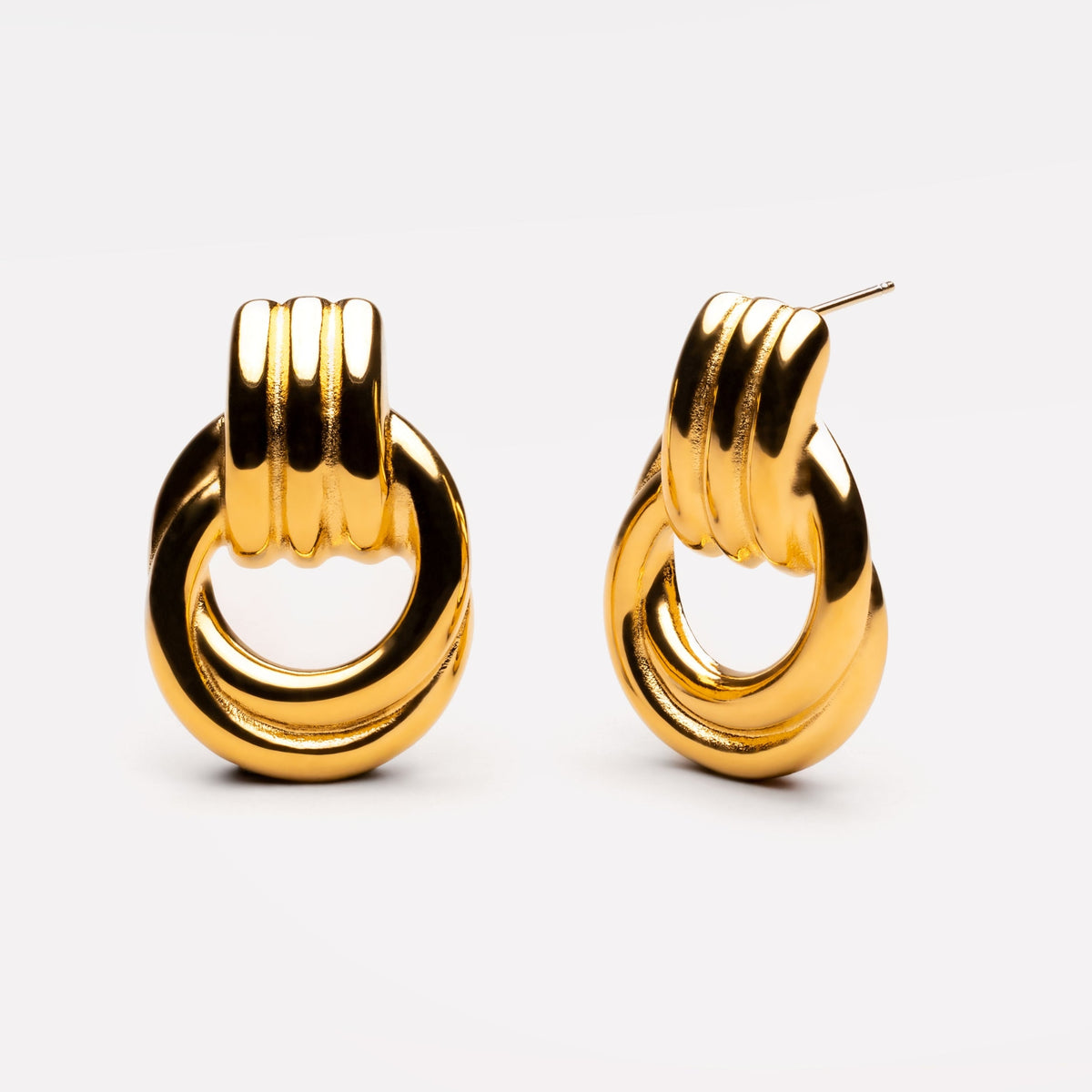 Bruce & Co Louvres – Sculptural Double Oval Drop Earrings