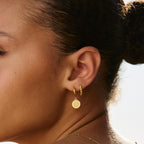 Bruce & Co Beaded Edge Hoop Earrings, 9 mm