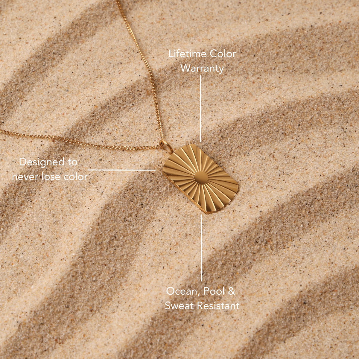 Bruce & Co Seaside – Sunburst Tag Pendant Necklace