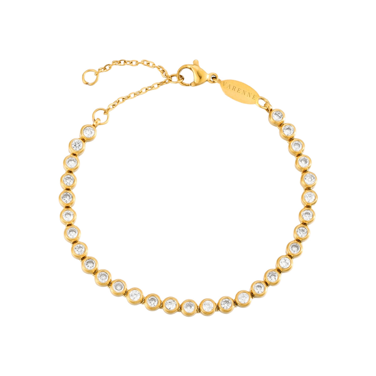 Bruce & Co Round Zircon Tennis Bracelet, 17 cm, Steel