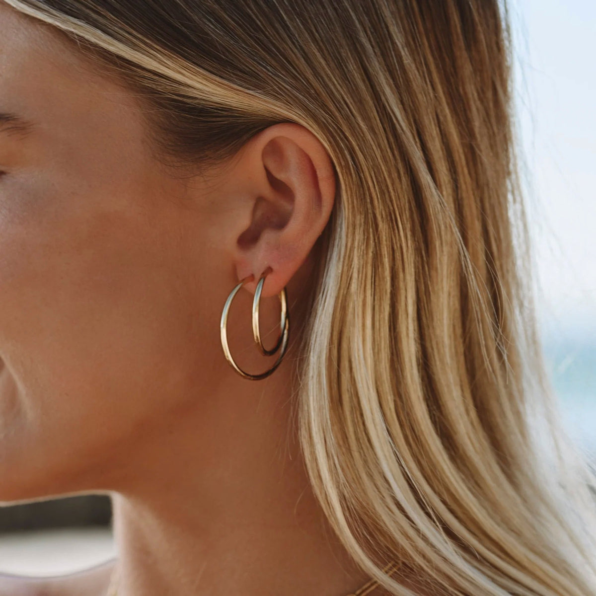 Bruce & Co Thin Hoop Earrings, 25 or 30 mm