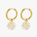 Bruce & Co Freshwater Pearl Cluster Hoop Earrings, 12 mm