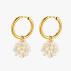 Bruce & Co Freshwater Pearl Cluster Hoop Earrings, 12 mm