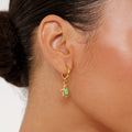 Bruce & Co Opal Sea Turtle Charm Hoop Earrings, Gold PVD Steel