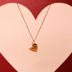 Bruce & Co Valentine – Textured Heart and Pearl Necklace