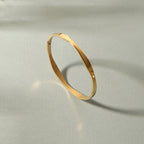 Bruce & Co Wavy Bangle Bracelet, 18K Gold PVD Stainless Steel