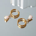 Bruce & Co Opal Teardrop Huggie Hoop Earrings, Steel