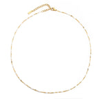 Bruce & Co White Enamel Choker Necklace, 2 mm, Gold PVD Steel