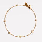 Bruce & Co Quatrefoil Zircon Station Bracelet, Steel