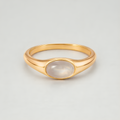 Bruce & Co Oval Moonstone Ring, Stainless Steel
