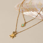 Bruce & Co Simulated Opal Turtle Necklace, 45 cm