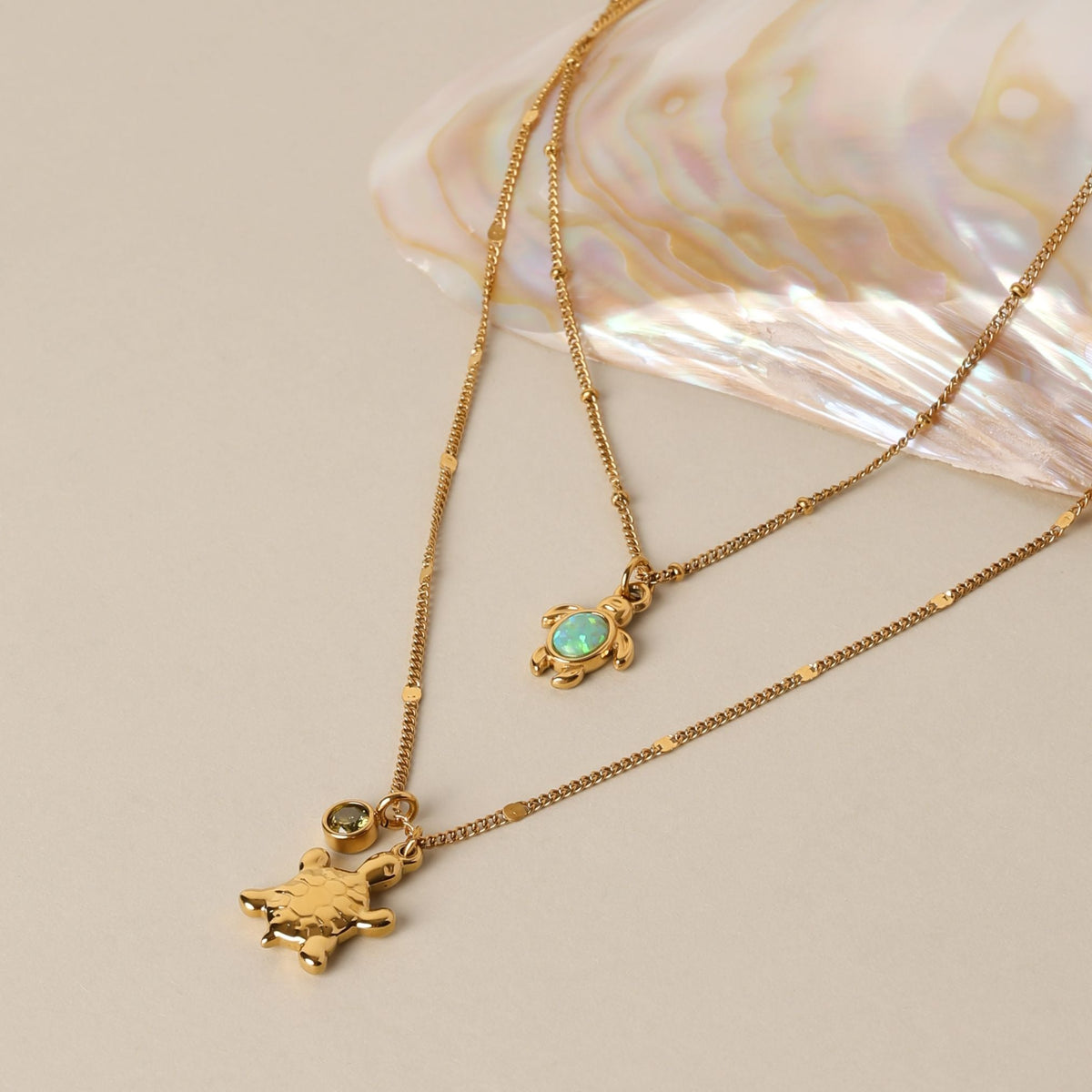 Bruce & Co Simulated Opal Turtle Necklace, 45 cm