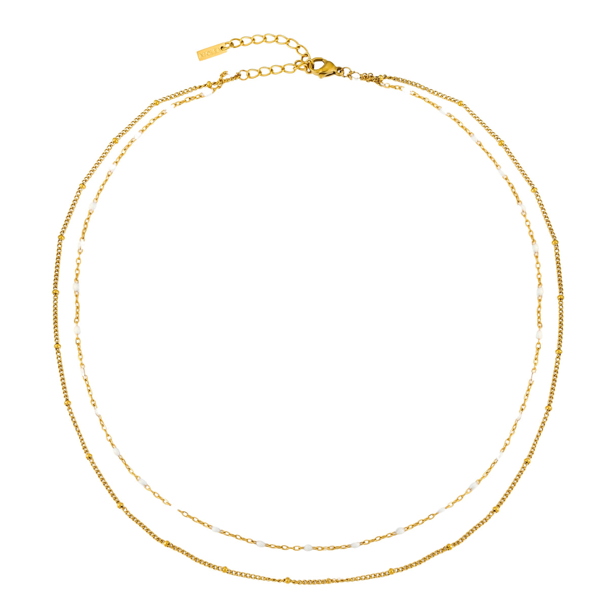 Bruce & Co White Enamel Double Layer Choker, 40 cm