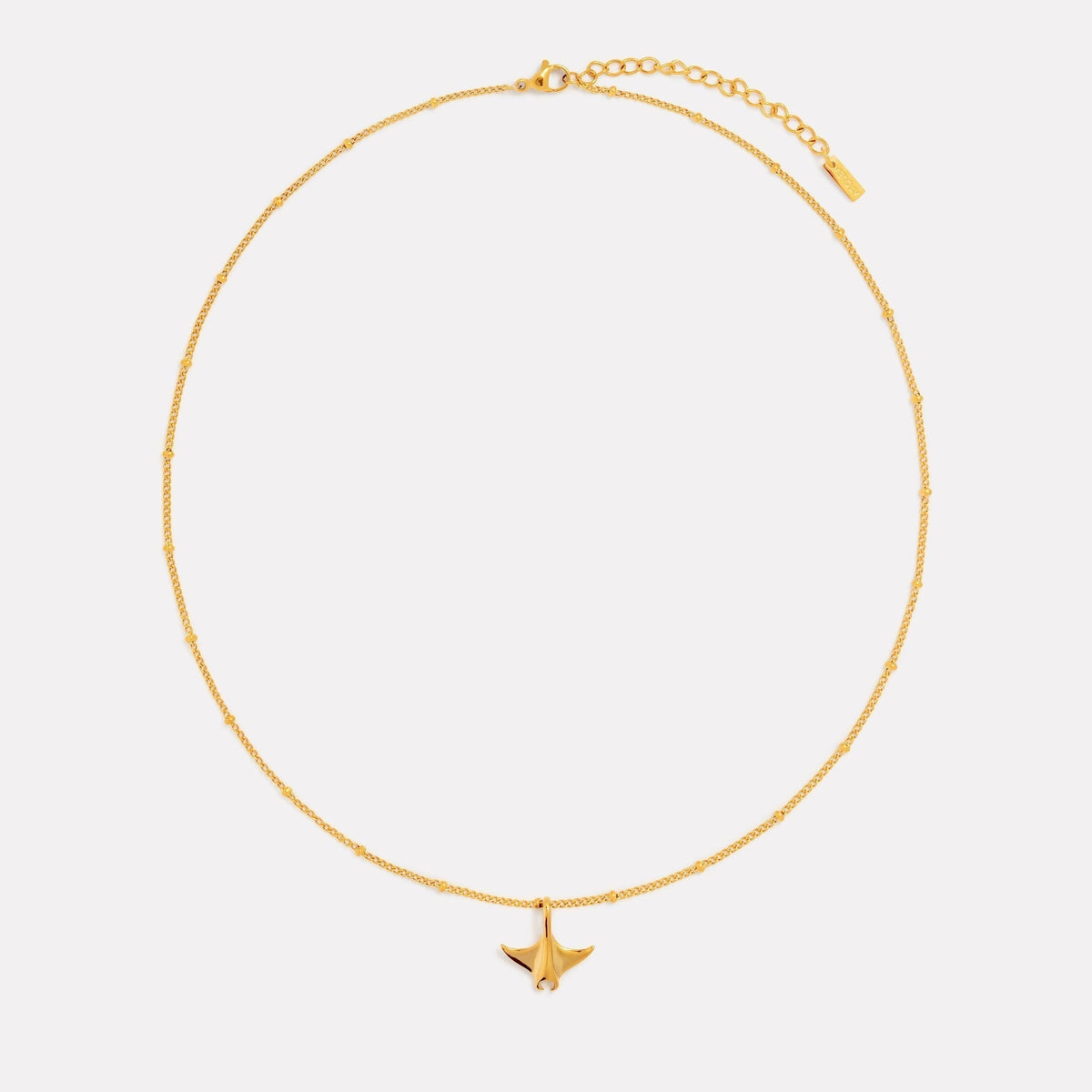 Bruce & Co Manta Ray Pendant Necklace, 16 mm, Steel