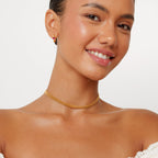 Bruce & Co Mesh Choker Necklace, 6 mm, 18K Gold PVD Steel