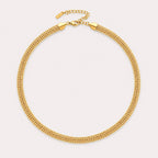 Bruce & Co Mesh Choker Necklace, 6 mm, 18K Gold PVD Steel