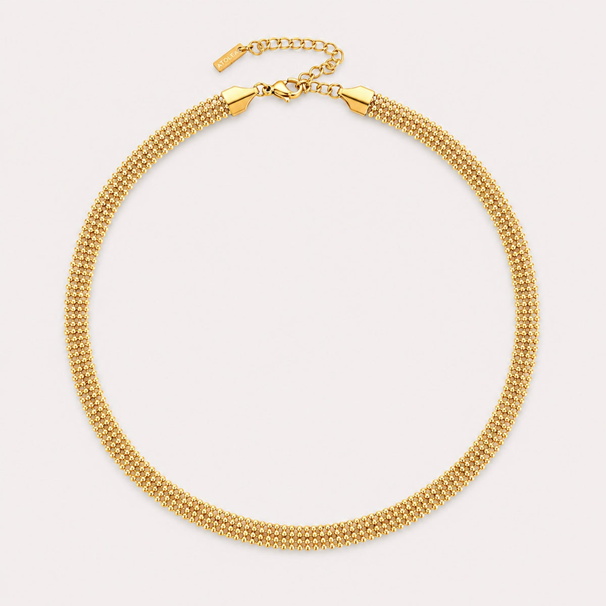 Bruce & Co Mesh Choker Necklace, 6 mm, 18K Gold PVD Steel