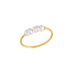 Bruce & Co Five Freshwater Pearl Ring, Steel