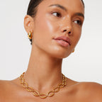 Bruce & Co Molten – Sculpted Drop Stud Earrings, Gold PVD Steel
