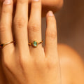Bruce & Co Olivia – Green Glass Oval Ring, Gold PVD Steel